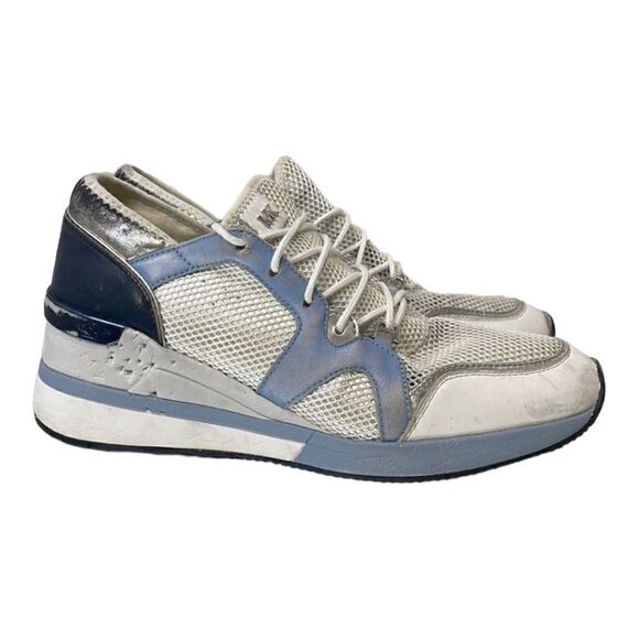 Michael Kors Liv Trainer Anthracite blue, white and silver size 9.5 - Picture 1 of 9